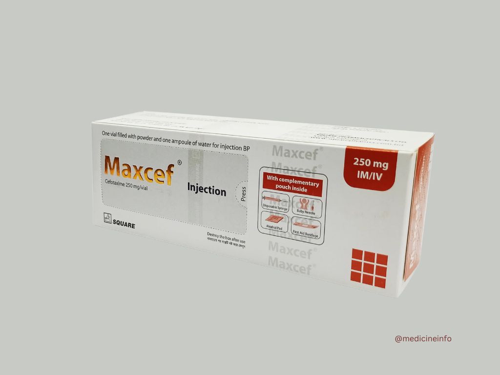 Maxcef 250 Mg/5 Ml Injection | ম্যাক্সসেফ ২৫০ মি.গ্রা./৫ মি.লি. ইঞ্জেকসন